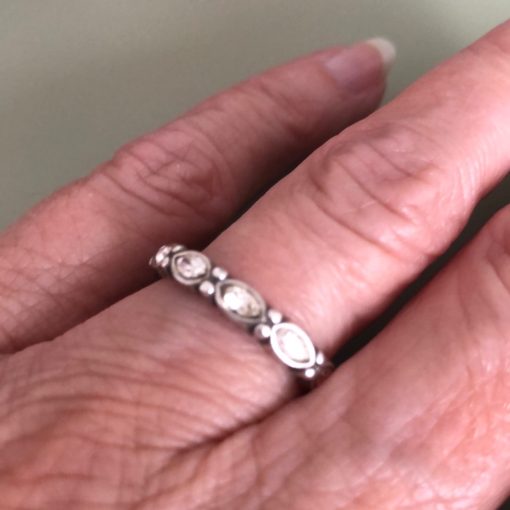 Brighton silver band with small diamonds or faux diamonds